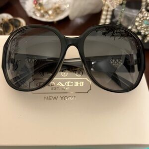 Coach Black Sunglasses with Heart Detail